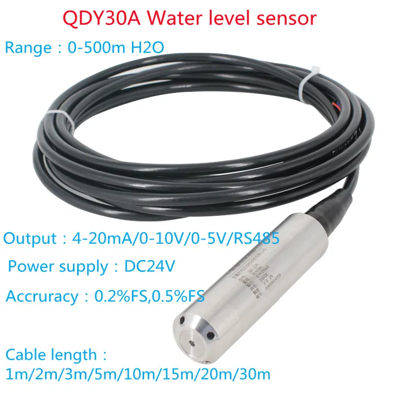 Level Sensor QDY30A Liquid Level Transmitter Water Level Sensor Detector 12-36VDC 4-20mA Signal Output Liquid Level Sensor
Level Sensor QDY30A Liquid Level Transmitter Water Level Sensor Detector 12-36VDC 4-20mA Signal Output Liquid Level Sensor
