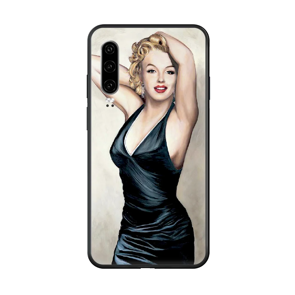 Сексуальный Мэрилин Монро Чехол для телефона Huawei P 30 10 20 40 Lite Smart Z Pro 2019 черный
