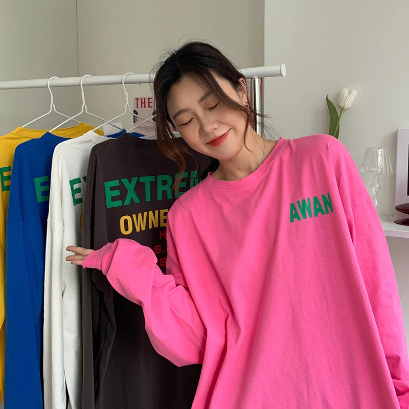 Autumn Loose Mid-Length Front and Rear Printed Crew Neck Sweatshirt Women's Worn Top
Autumn Loose Mid-Length Front and Rear Printed Crew Neck Sweatshirt Women's Worn Top