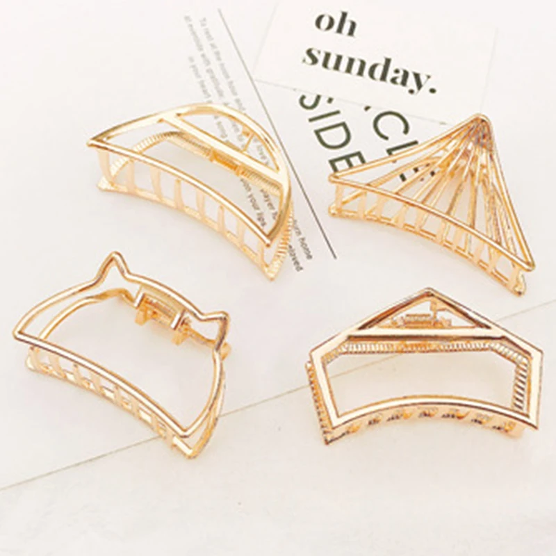 Fashion Women Gold Geometric Simple Alloy Hollow Hair Clips Hairpin Headband Hair Holder Claw Vintage Hair Accessories
Fashion Women Gold Geometric Simple Alloy Hollow Hair Clips Hairpin Headband Hair Holder Claw Vintage Hair Accessories