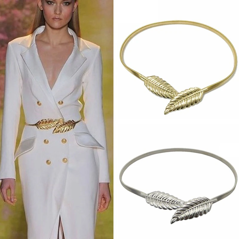 Designer Elastic Belts Women Girl Stretch Skinny Waist Belt Cummerbunds Metal Female Belt New Flower Leaf Shape Wedding Fashion
Designer Elastic Belts Women Girl Stretch Skinny Waist Belt Cummerbunds Metal Female Belt New Flower Leaf Shape Wedding Fashion