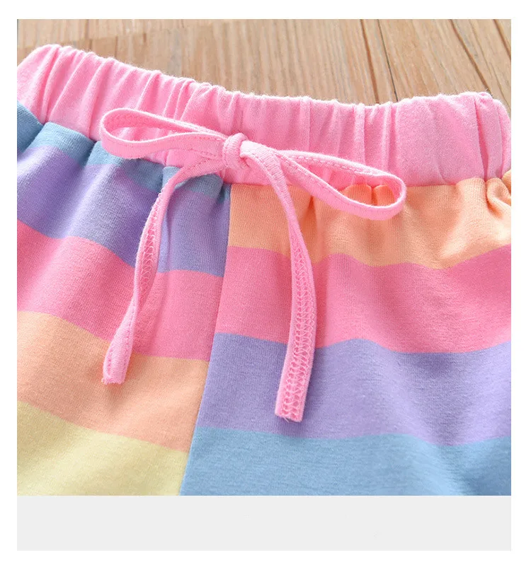 Summer new children's short-sleeved suit girls fungus striped short-sleeved T-shirt + shorts cotton sports two-piece suit
Summer new children's short-sleeved suit girls fungus striped short-sleeved T-shirt + shorts cotton sports two-piece suit