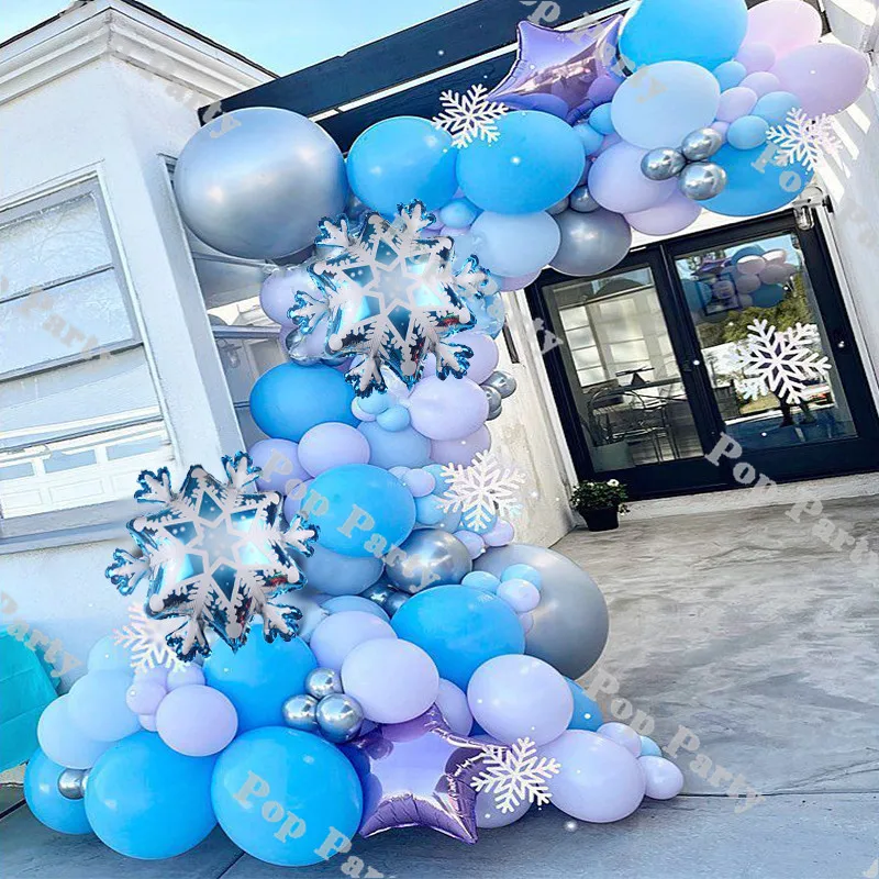 131pcs Snowflake Balloons Garland Arch Kit Ice Snow Queen Metal Balloon For Birthday Decor Girls Kids Christmas Party Background
131pcs Snowflake Balloons Garland Arch Kit Ice Snow Queen Metal Balloon For Birthday Decor Girls Kids Christmas Party Background