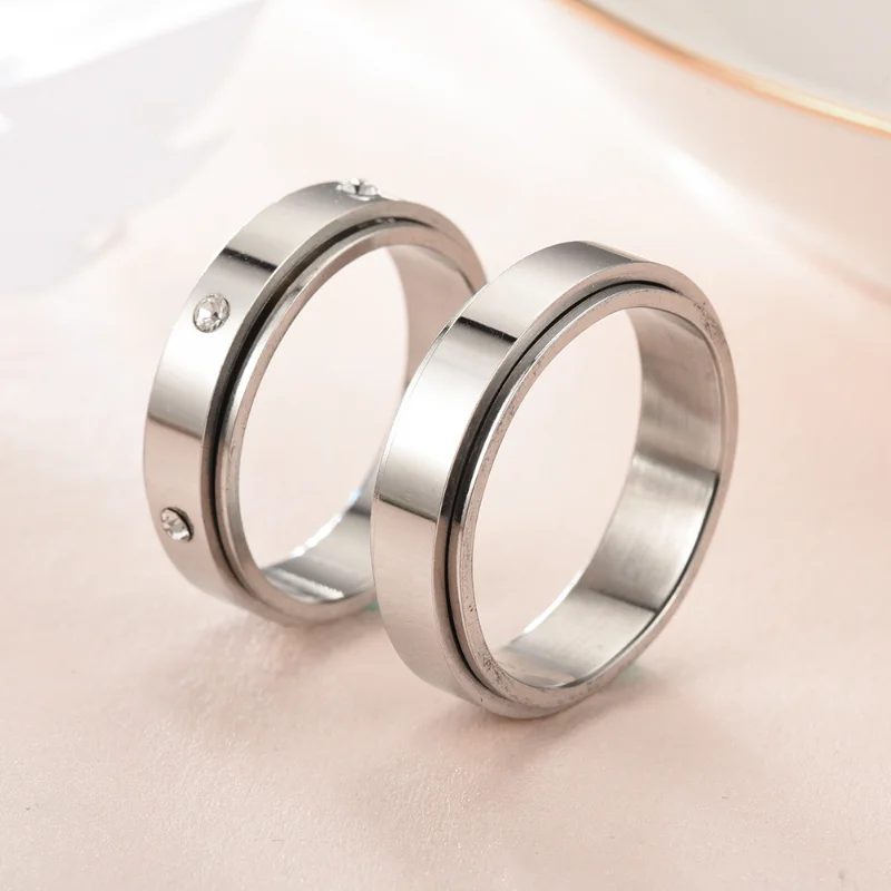 Stainless Steel Rotate Freely Spinning Anti Stress Accessories Jewelry Gifts Silver Color Couple Rings For Women And Men
Stainless Steel Rotate Freely Spinning Anti Stress Accessories Jewelry Gifts Silver Color Couple Rings For Women And Men