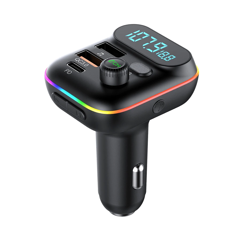Wireless Car FM Transmitter Bluetooth-Compatible MP3 Plyer with PD QC3.0 USB Charger Colorful Ambient Light Digital Voltmeter
Wireless Car FM Transmitter Bluetooth-Compatible MP3 Plyer with PD QC3.0 USB Charger Colorful Ambient Light Digital Voltmeter