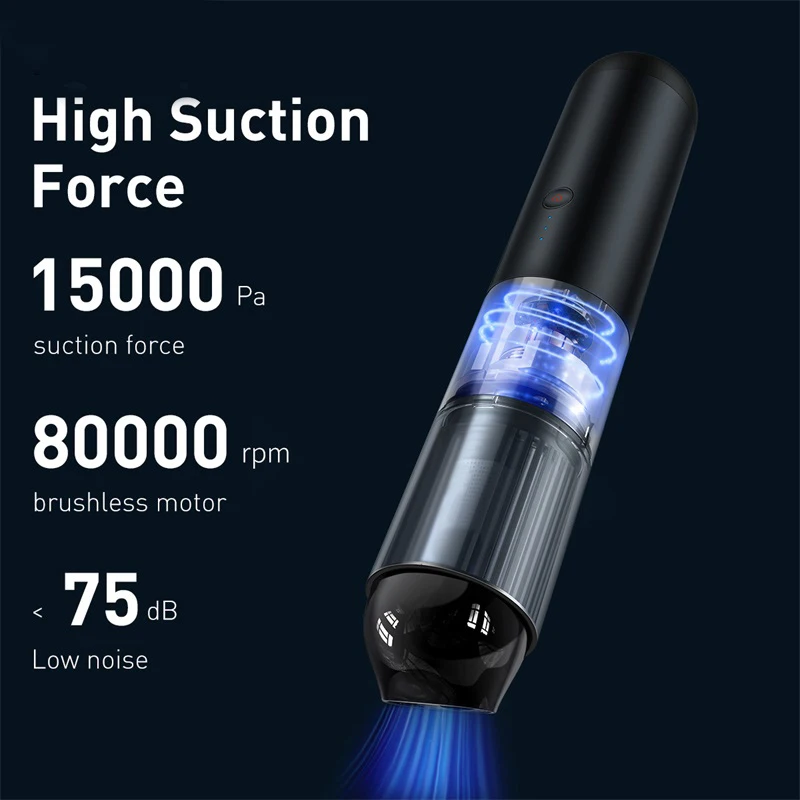 New 15000Pa 150W Portable Wireless Car Vacuum Cleaner 50mins Lasting with Light Mini Handheld Dust Collector for Car Home Office
New 15000Pa 150W Portable Wireless Car Vacuum Cleaner 50mins Lasting with Light Mini Handheld Dust Collector for Car Home Office