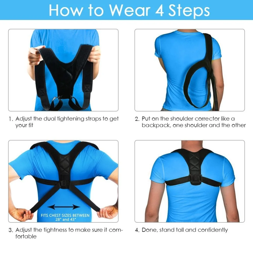 Upper Back Belt Posture Corrector Support Corset Back Shoulder Braces Spine Support Health Care Posture Correction Back Support
Upper Back Belt Posture Corrector Support Corset Back Shoulder Braces Spine Support Health Care Posture Correction Back Support