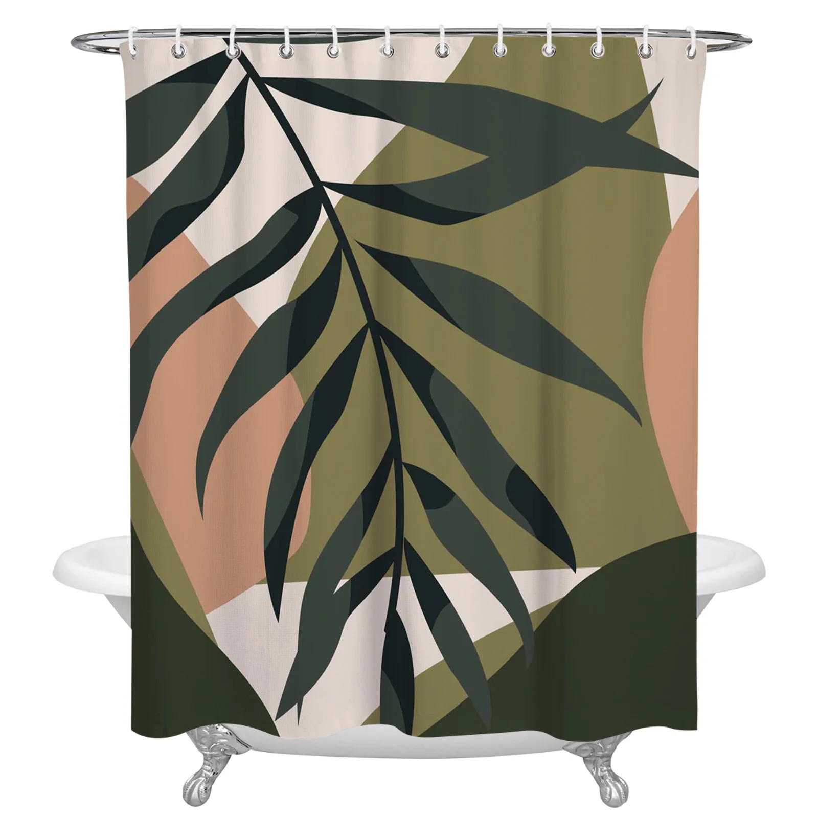 

Тропические растения листья силуэт душевая занавеска для дома ванна декоративная Водонепроницаемая занавеска для ванной из полиэстера
