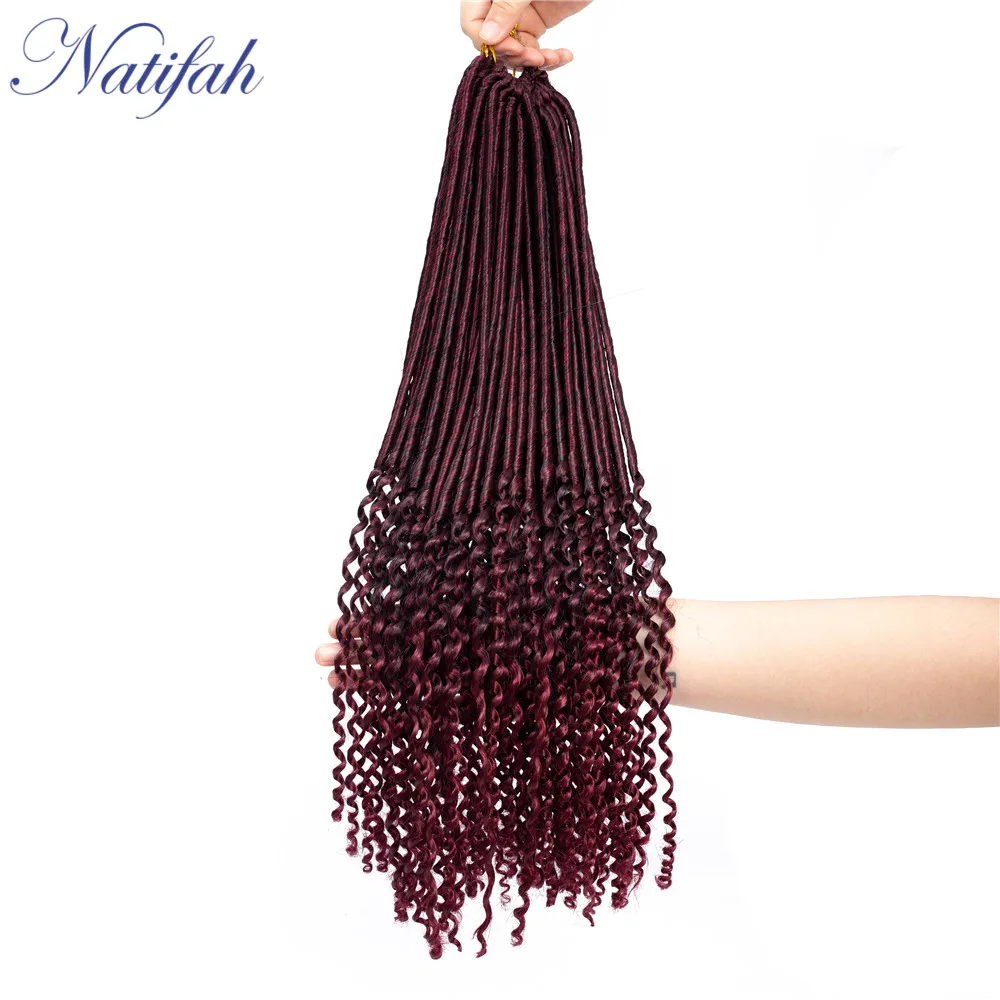Natifah Goddess Faux locs Curly синтетические вязанные косички для наращивания волос кудрявые