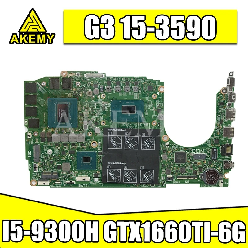 Laptop motherboard For DELL Inspiron G3 15-3590 original mainboard I5-9300H GTX1660TI-6GB
Laptop motherboard For DELL Inspiron G3 15-3590 original mainboard I5-9300H GTX1660TI-6GB