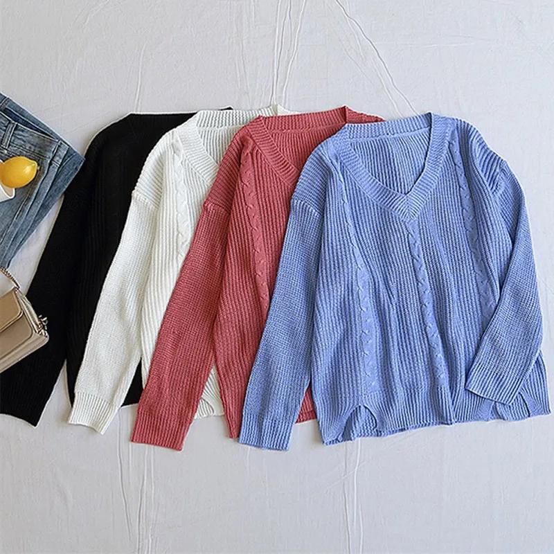 Women Retro Solid Color Sexy Long Sleeved V-neck Long Knitwear Sweater Slim Tops 
Women Retro Solid Color Sexy Long Sleeved V-neck Long Knitwear Sweater Slim Tops