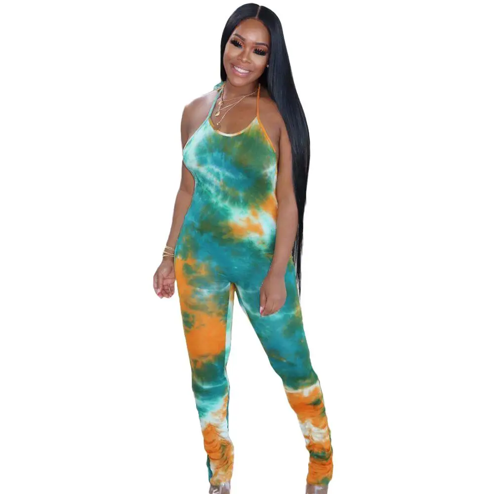 Tie Dye Print Body Strapless Jumpsuit Women Summer 2020 Sexy Halter Backless Stackes Leggings Bodycon Rompers Womens Jumpsuit
Tie Dye Print Body Strapless Jumpsuit Women Summer 2020 Sexy Halter Backless Stackes Leggings Bodycon Rompers Womens Jumpsuit