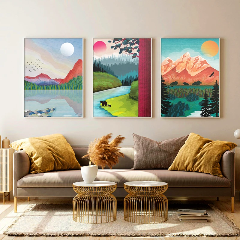 Nordic Landscape Wall Art Arches Banff Poster and Print Mountain River Forest Canvas Painting Traving Pictures for Home Decor
Nordic Landscape Wall Art Arches Banff Poster and Print Mountain River Forest Canvas Painting Traving Pictures for Home Decor