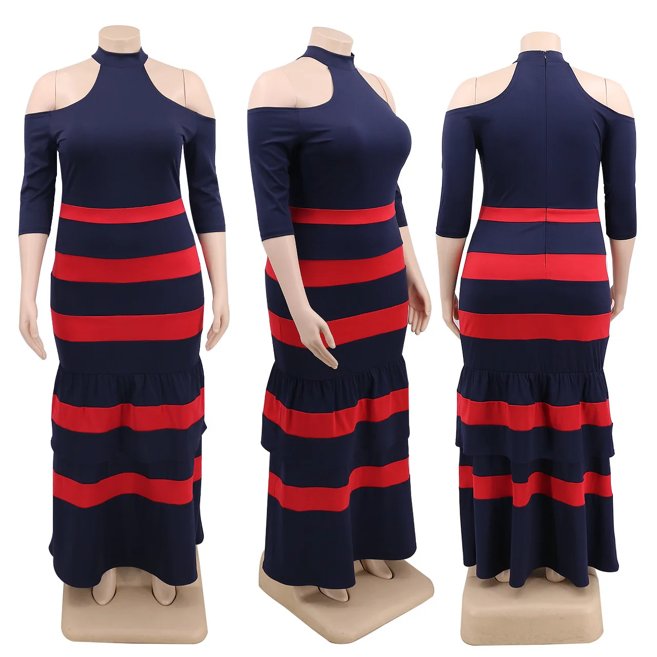 2021 Women Ruffles Halter Dress Striped Patchwork Sexy Nightclub Fashion Off Shoulder Half Sleeve Dresses Christmas Party
2021 Women Ruffles Halter Dress Striped Patchwork Sexy Nightclub Fashion Off Shoulder Half Sleeve Dresses Christmas Party