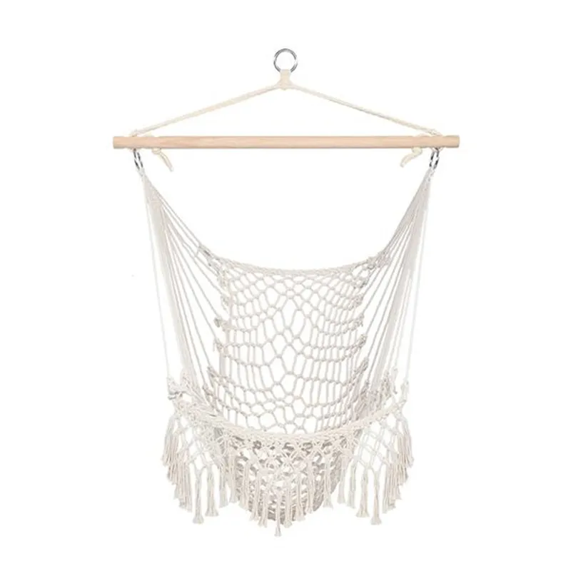 Fashion Hammock Cotton Rope Sling With Tassel Beige Portable Outdoor Hanging Swing Bed for Patio Travel Hiking Sleeping
Fashion Hammock Cotton Rope Sling With Tassel Beige Portable Outdoor Hanging Swing Bed for Patio Travel Hiking Sleeping