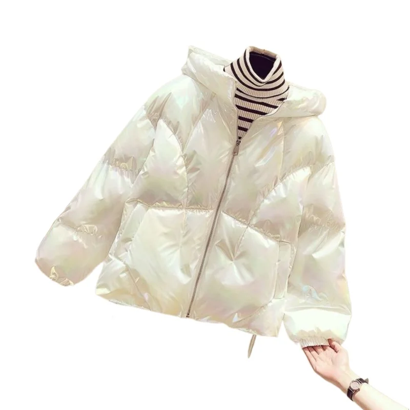Winter Glossy Women's Short Padded Parkas Coat 2021 New Thick Bread Coat Colorful Down Cotton coat
Winter Glossy Women's Short Padded Parkas Coat 2021 New Thick Bread Coat Colorful Down Cotton coat