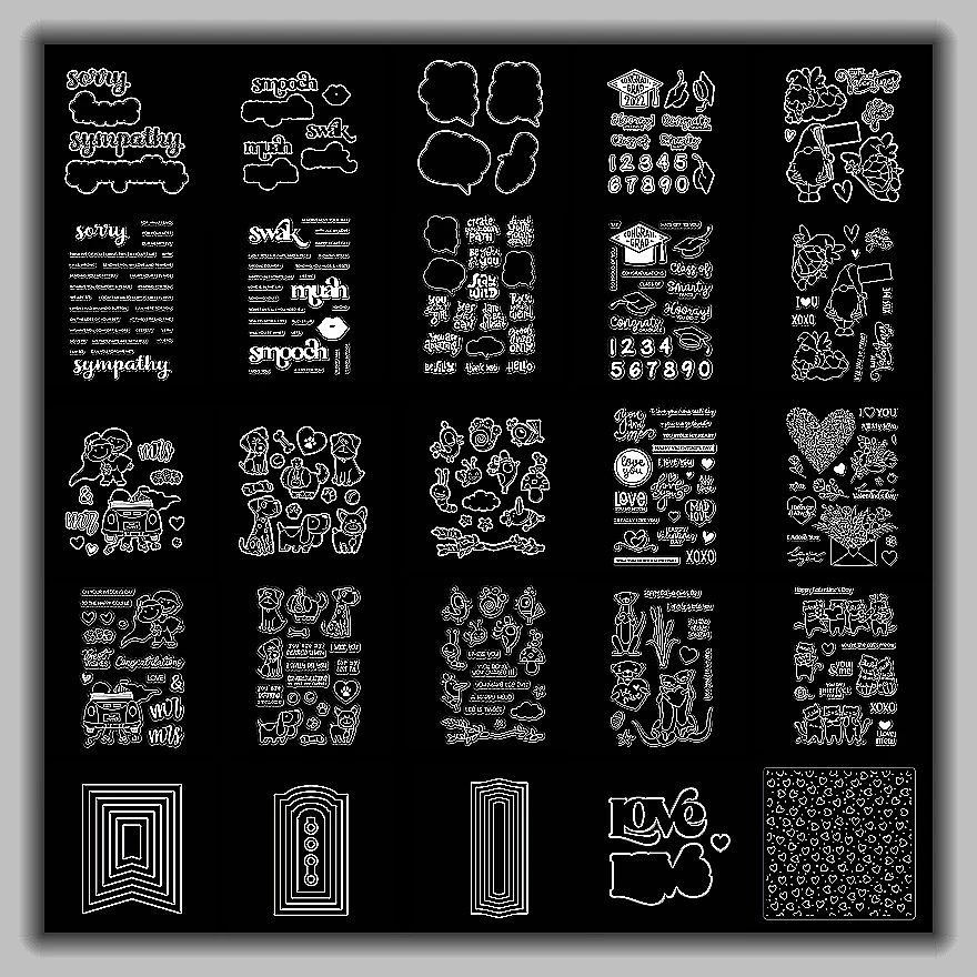 Letter Love Sentence Words Cat Bird Dog Animal Santa Tree Flower Metal Cutting Dies Match Clear Silicone Stamps Scrapbook Cards 
Letter Love Sentence Words Cat Bird Dog Animal Santa Tree Flower Metal Cutting Dies Match Clear Silicone Stamps Scrapbook Cards