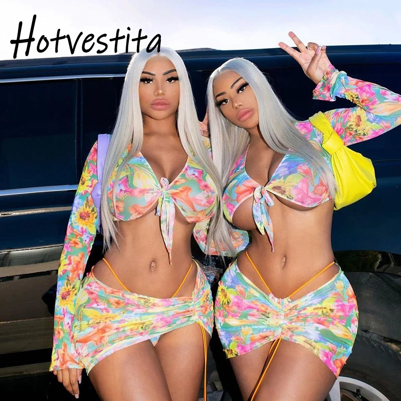 Женский комплект из 3 предметов, короткий топ с длинным рукавом и юбка-стринги с рюшами и сетчатым принтом, Клубная одежда, 2021
Женский комплект из 3 предметов, короткий топ с длинным рукавом и юбка-стринги с рюшами и сетчатым принтом, Клубная одежда, 2021