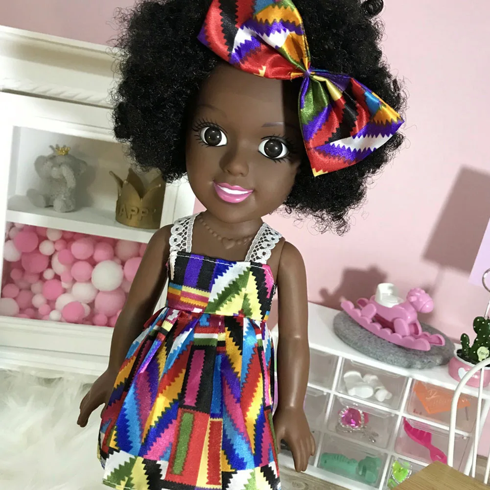 14inch Girl Baby Doll With Clothes Headband Soft Vinyl Lifelike Cute Kids Toy Toddler Birthday Gift Realistic African American 
14inch Girl Baby Doll With Clothes Headband Soft Vinyl Lifelike Cute Kids Toy Toddler Birthday Gift Realistic African American