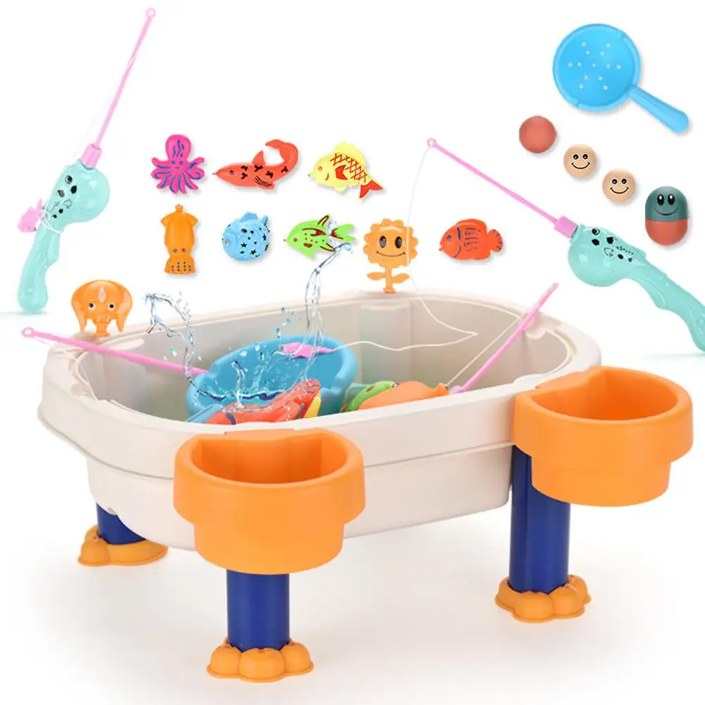 Children's Magnetic Fishing Tray Sand Water Playing Table Parent-child Interactive Toys Game Pool Water Baby Bath Toys Outdoor
Children's Magnetic Fishing Tray Sand Water Playing Table Parent-child Interactive Toys Game Pool Water Baby Bath Toys Outdoor
