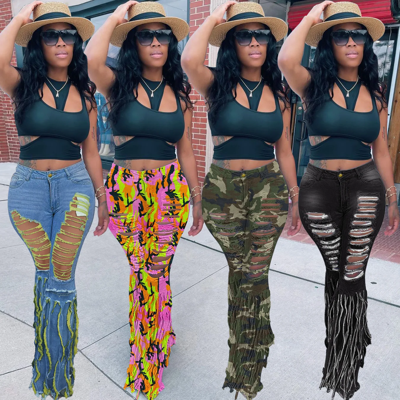 2021 Autumn Casaul Women Jeans Pants Tassel Hollow Out Ripped High Waist Jogger Clothes for Women Outfits Hipster Streetwear
2021 Autumn Casaul Women Jeans Pants Tassel Hollow Out Ripped High Waist Jogger Clothes for Women Outfits Hipster Streetwear