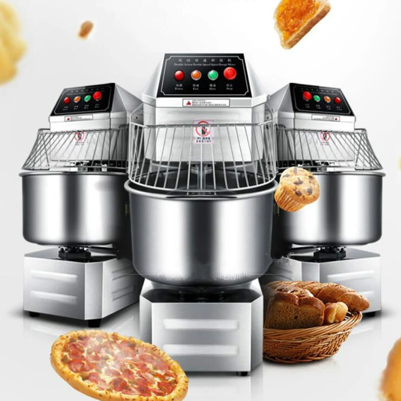 

Bakery Shop 20 liters Spiral Dough Mixer Pizza Dough Mixers Double Speed Double Action Multifunctional Kneading Machine