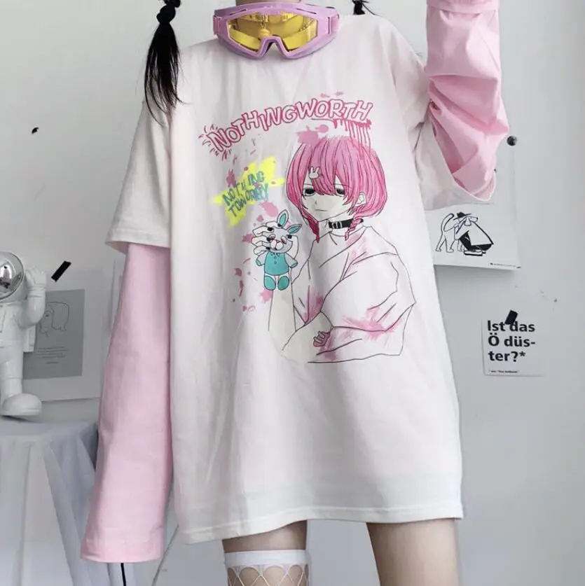Autumn tshirt Casual Anime Bunny Print Tee Aesthetic Loose T-Shirts Women Long Sleeve Oversize Streetwear Gothic Harajuku Kawaii
Autumn tshirt Casual Anime Bunny Print Tee Aesthetic Loose T-Shirts Women Long Sleeve Oversize Streetwear Gothic Harajuku Kawaii