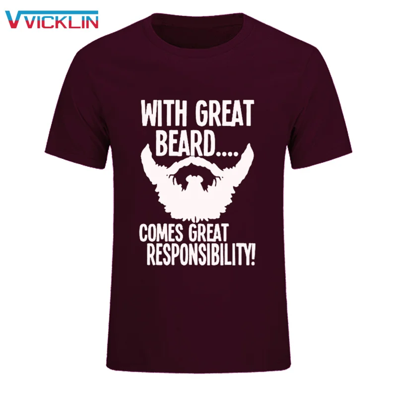 With Great Beard Comes Great Responsibility Funny Print t shirt Men Cotton Short Sleeve T-Shirt Hip-Hop Brand Clothing Plus Size
With Great Beard Comes Great Responsibility Funny Print t shirt Men Cotton Short Sleeve T-Shirt Hip-Hop Brand Clothing Plus Size