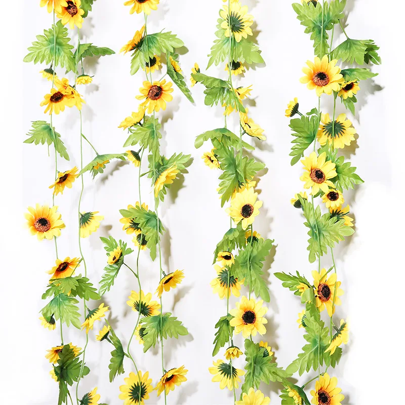 2.3M Artificial Sunflower Vine Garland Silk Sunflower Vine Artificial Flowers with Green Leaves For Party Wedding Garden Decor
2.3M Artificial Sunflower Vine Garland Silk Sunflower Vine Artificial Flowers with Green Leaves For Party Wedding Garden Decor