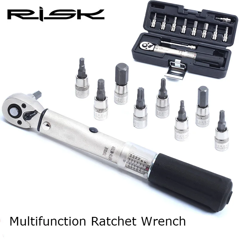 RISK Multifunction Bike Bicycle Repair Tool Kits Two-way Click Torque Wrench 3-10mm Allen Key T20/T25/T30 Cycling Ratchet Wrench
RISK Multifunction Bike Bicycle Repair Tool Kits Two-way Click Torque Wrench 3-10mm Allen Key T20/T25/T30 Cycling Ratchet Wrench