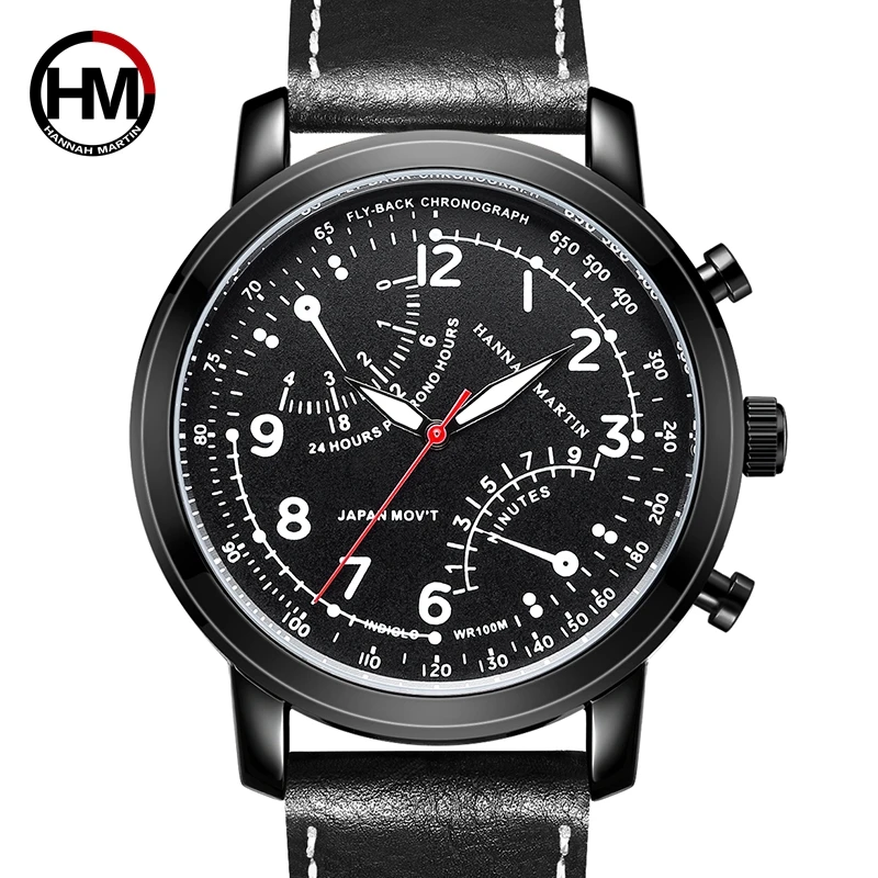 Japan Movement Fashion Luxury Top Brand Men Quartz Fly-back Chronograph Leather Army Military Wrist Watches Relogio Masculino
Japan Movement Fashion Luxury Top Brand Men Quartz Fly-back Chronograph Leather Army Military Wrist Watches Relogio Masculino