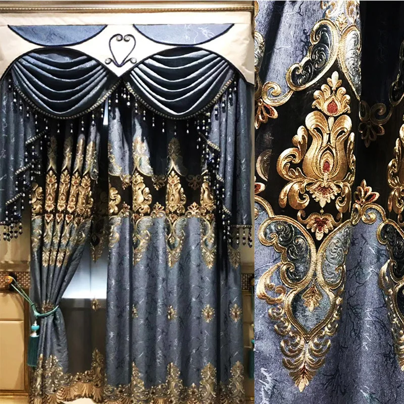 New European Style Beautiful Gorgeous Embroidery Luxury High-quality Shading custom Curtain for Living Dining Room Bedroom
New European Style Beautiful Gorgeous Embroidery Luxury High-quality Shading custom Curtain for Living Dining Room Bedroom
