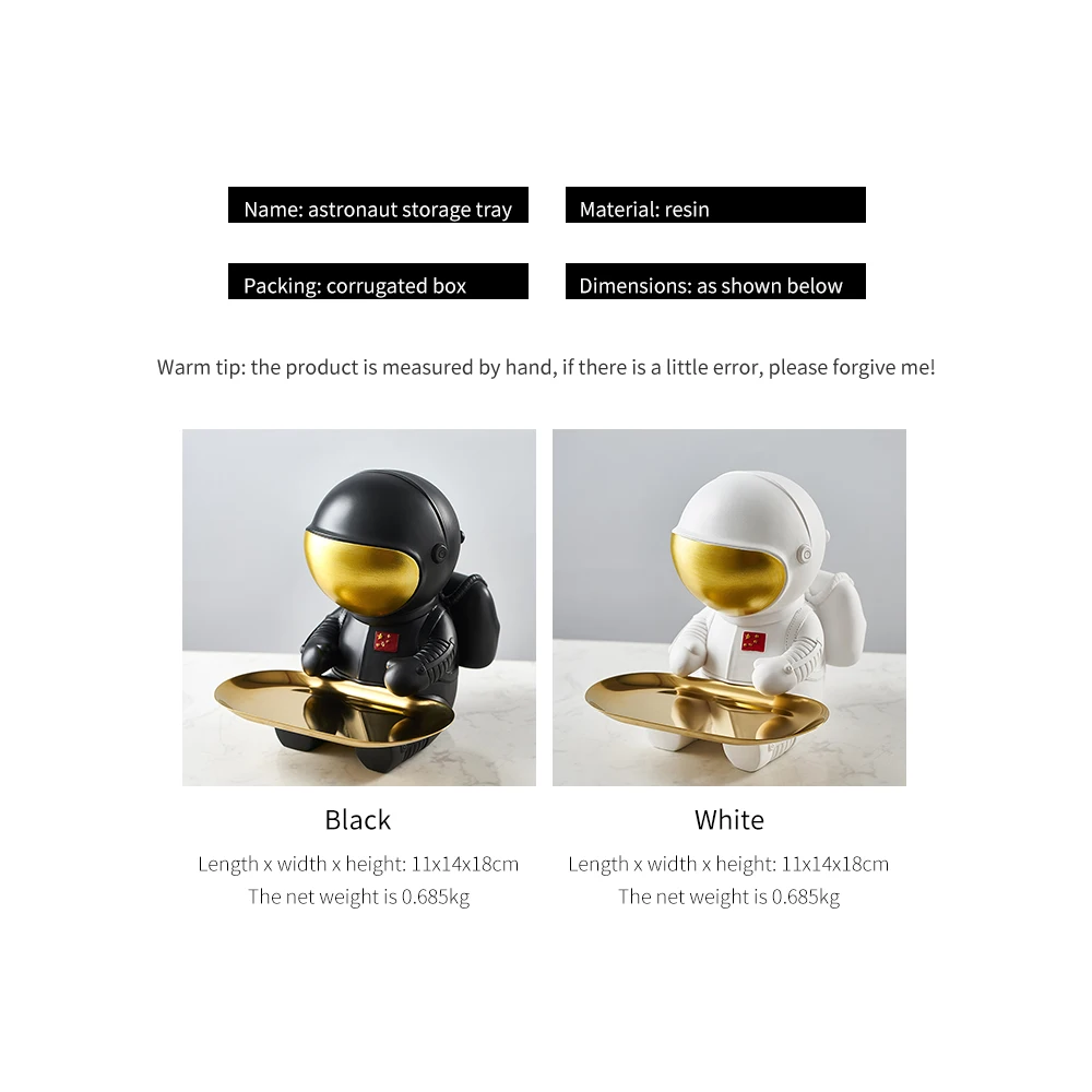 Astronaut Storage Sculpture Metal Tray Living Room Decoration Nordic Home Decor Desktop Key Storage Fruit Tray Creativity Gifts
Astronaut Storage Sculpture Metal Tray Living Room Decoration Nordic Home Decor Desktop Key Storage Fruit Tray Creativity Gifts