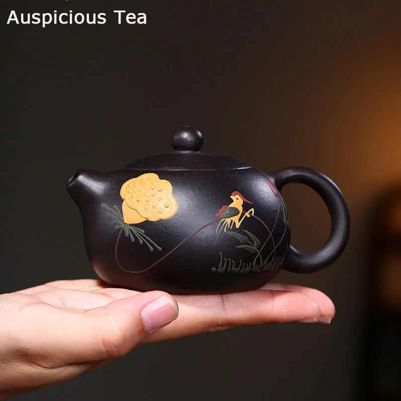 160ml Yixing Boutique Purple Clay Teapots Ball Shaped Infuser Xishi Tea Pot Beauty Kettle Handmade Zisha Tea Set Customized
160ml Yixing Boutique Purple Clay Teapots Ball Shaped Infuser Xishi Tea Pot Beauty Kettle Handmade Zisha Tea Set Customized