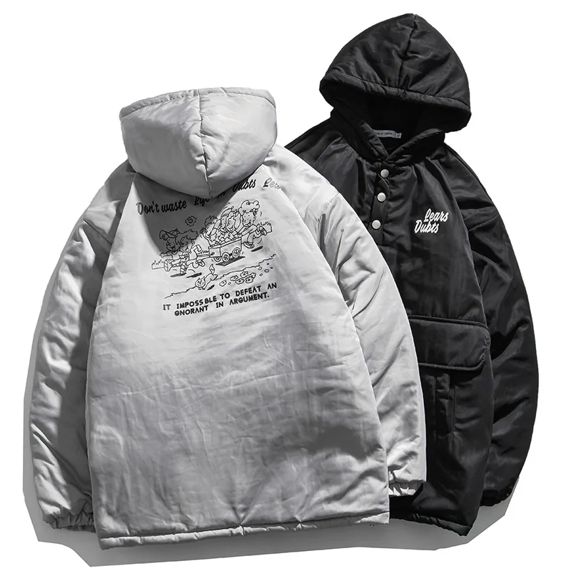 Winter Men's Simple Retro Style Loose Thick Warm Hooded Cotton Jacket 2021 New Japanese Fashion Wild Street Couple Anime Hoodie
Winter Men's Simple Retro Style Loose Thick Warm Hooded Cotton Jacket 2021 New Japanese Fashion Wild Street Couple Anime Hoodie