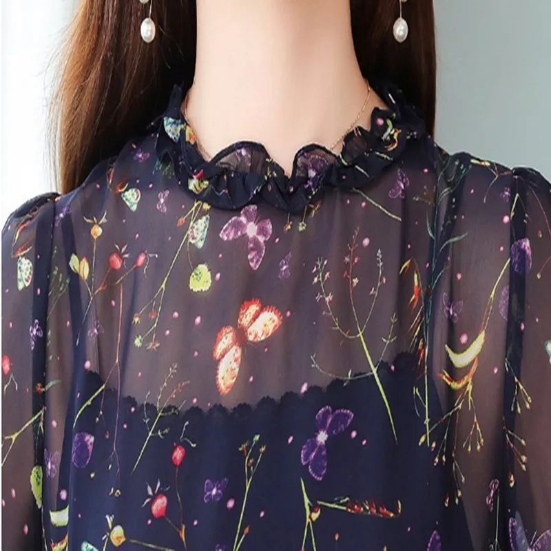 New Spring Autumn Women Dresses Plus Size Fashion O-Neck Collect Waist Slim Print Chiffon Dress For Women Larger One-Piece
New Spring Autumn Women Dresses Plus Size Fashion O-Neck Collect Waist Slim Print Chiffon Dress For Women Larger One-Piece