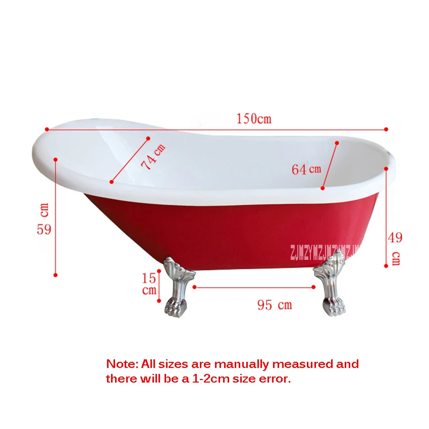 GF-01 European-style Bathtub High-quality Acrylic Freestanding Bathtub Double Insulation Household Portable Bathroom Bathtub