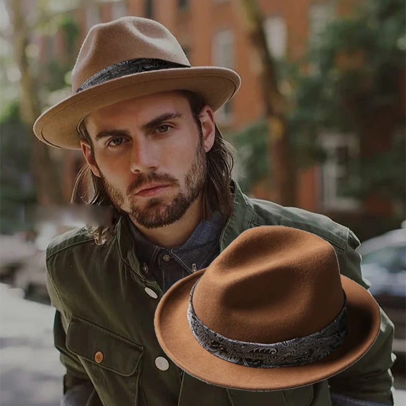 Men's Hat Winter Warm 100% Wool Top Hat Vintage Fedora Women Winter Autumn Gentleman Anglish Ribbon Jazz Hat LM09
Men's Hat Winter Warm 100% Wool Top Hat Vintage Fedora Women Winter Autumn Gentleman Anglish Ribbon Jazz Hat LM09