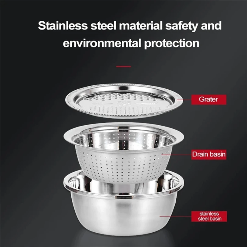 Multi-Purpose Slice Planer With Basin Multifunctional Stainless Steel Basket Large capacity Washing Vegetable Fruit Basket J60
Multi-Purpose Slice Planer With Basin Multifunctional Stainless Steel Basket Large capacity Washing Vegetable Fruit Basket J60
