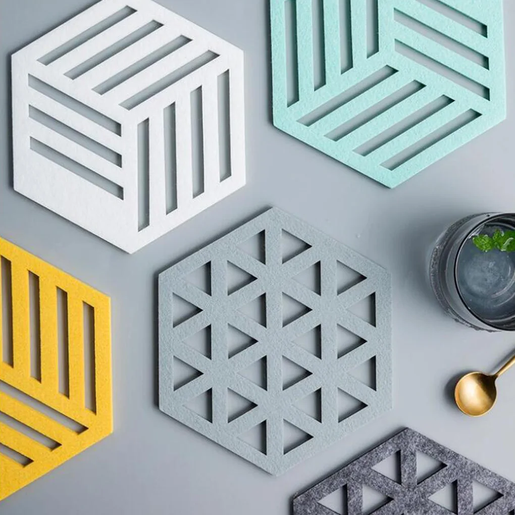 Felt Tableware Insulation Mat Coaster Cup Hexagon Mats Pad Heat-insulated Bowl Placemat Home Decor Desktop Accessories Geometry
Felt Tableware Insulation Mat Coaster Cup Hexagon Mats Pad Heat-insulated Bowl Placemat Home Decor Desktop Accessories Geometry