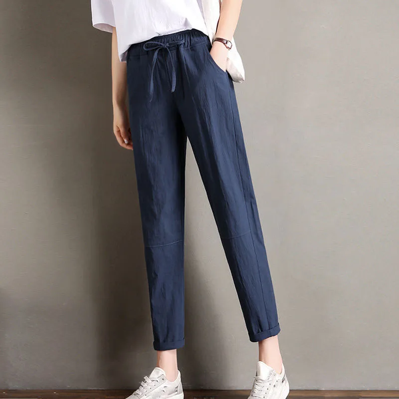 Women's Soft Cotton and Linen Solid Color Harem Pants 2021 New Spring Ladies Light and Breathable Ice-Like Silk Casual Pants
Women's Soft Cotton and Linen Solid Color Harem Pants 2021 New Spring Ladies Light and Breathable Ice-Like Silk Casual Pants