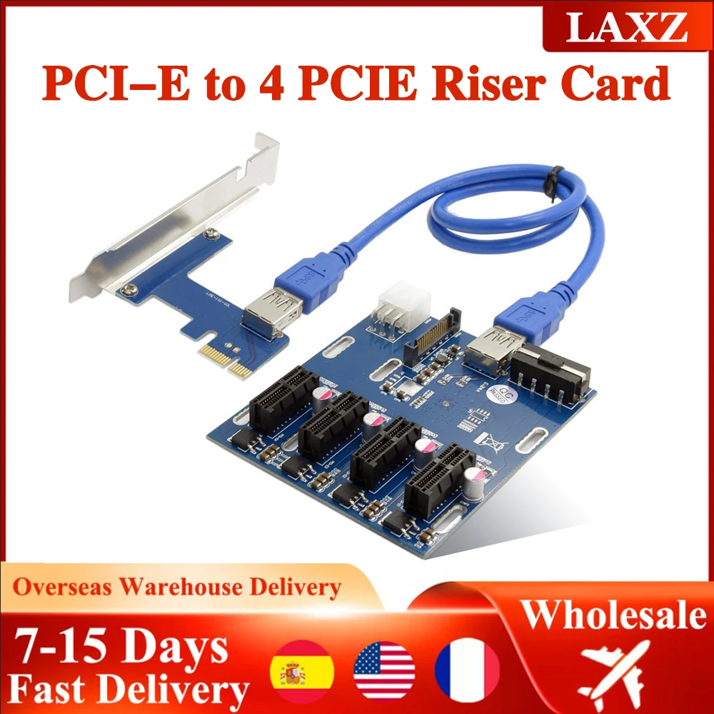 PCI-E 1 to 4 PCI Express 1X Slots Riser Card Mini ITX to External 4 PCI-e Slot 4Pin 15Pin SATA Adapter PCIe Port Multiplier Card
PCI-E 1 to 4 PCI Express 1X Slots Riser Card Mini ITX to External 4 PCI-e Slot 4Pin 15Pin SATA Adapter PCIe Port Multiplier Card