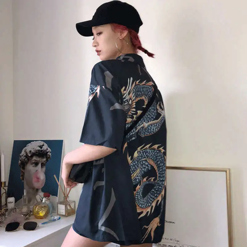 Harajuku New Summer Blouse 3D Dragon Print Shirt 2020 Short Sleeve Turn-down Collar Tops Woman Man Causal Blouses 35272
Harajuku New Summer Blouse 3D Dragon Print Shirt 2020 Short Sleeve Turn-down Collar Tops Woman Man Causal Blouses 35272