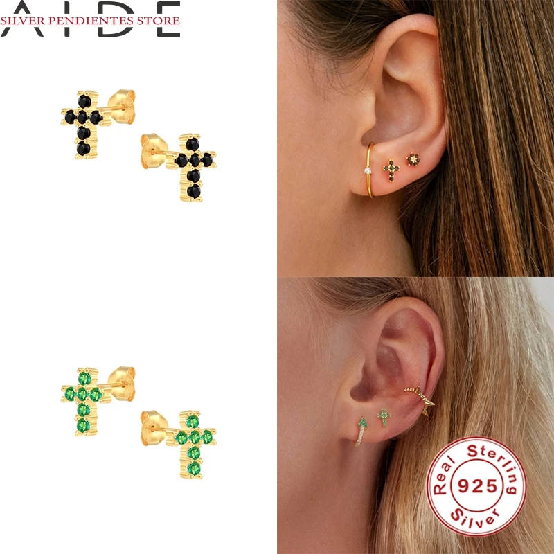 AIDE Luxury 925 Sterling Silver Stud Earring For Woman Girls Colorful Cross Earrings Gothic Punk Pendientes Brincos Jewelry
AIDE Luxury 925 Sterling Silver Stud Earring For Woman Girls Colorful Cross Earrings Gothic Punk Pendientes Brincos Jewelry