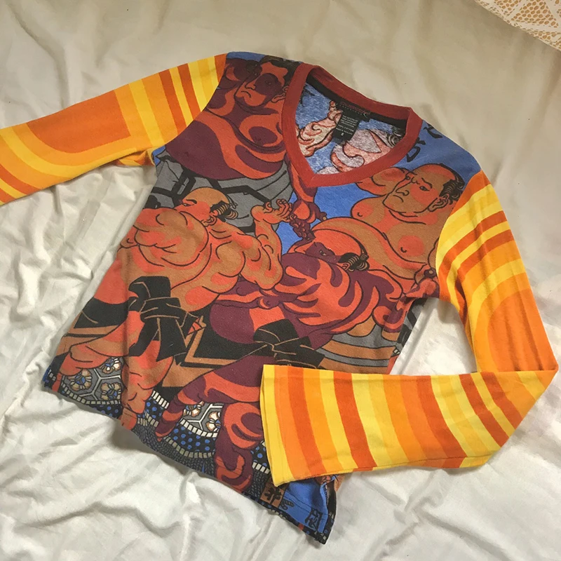 Artsu Vintage Cartoon Printed Y2K Graphic T Shirts Long Sleeve Women 2000s Aesthetic Kawaii Clothes Stripe Patchwork Autumn Tees 
Artsu Vintage Cartoon Printed Y2K Graphic T Shirts Long Sleeve Women 2000s Aesthetic Kawaii Clothes Stripe Patchwork Autumn Tees