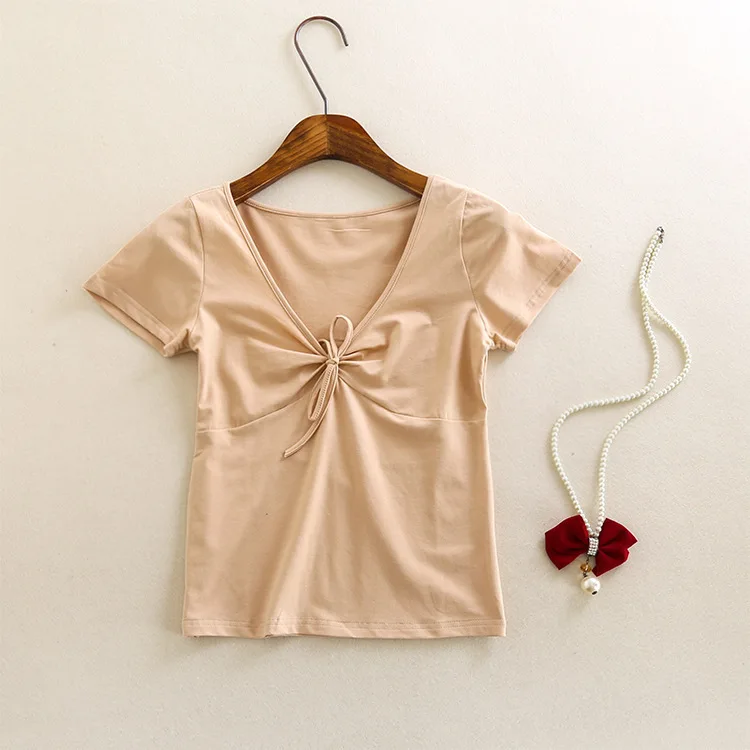 T-Shirt Women Sexy Short Shirts Female Gothic Tops Pullover V-Neck Slim Thin Short Sleeved Folds Streetwear Bottoms 2021 Summer 
T-Shirt Women Sexy Short Shirts Female Gothic Tops Pullover V-Neck Slim Thin Short Sleeved Folds Streetwear Bottoms 2021 Summer