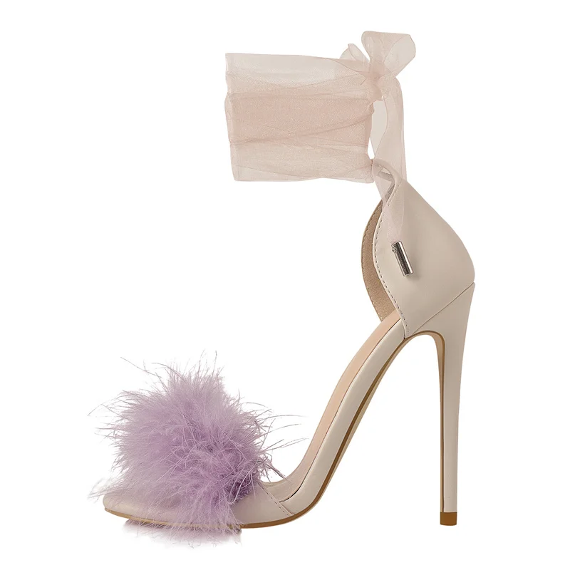 Onlymaker Fur Feather Summer Sandal Black Purple High Heels Women Open Toe Ankle Strappy Shoes Wedding Dress Evening Party Daily
Onlymaker Fur Feather Summer Sandal Black Purple High Heels Women Open Toe Ankle Strappy Shoes Wedding Dress Evening Party Daily