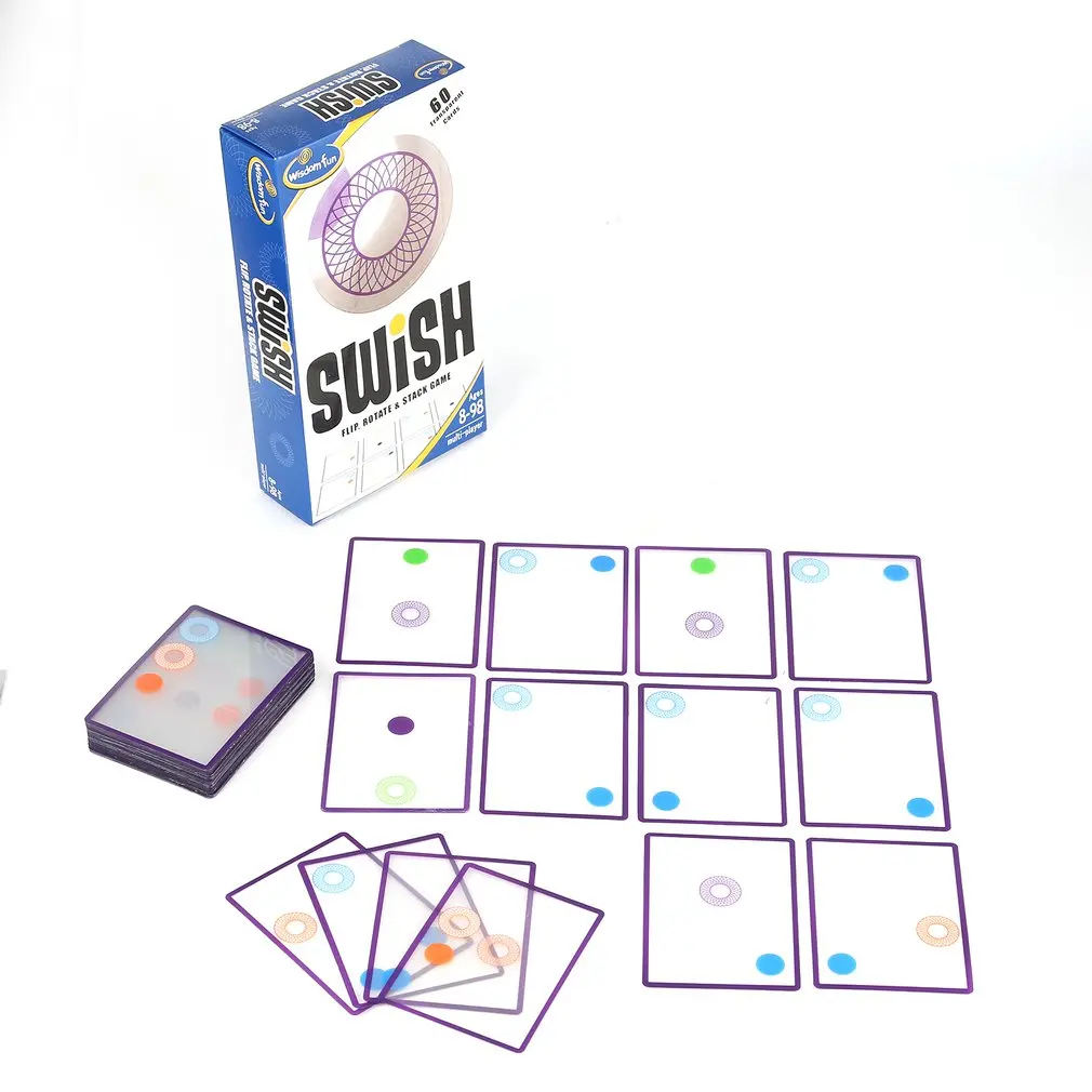 

Логическая игра Swish - A Fun, прозрачная обучающая карточная игра, Логические игры для детей, игральные карты, настольные игры, игрушки для детей