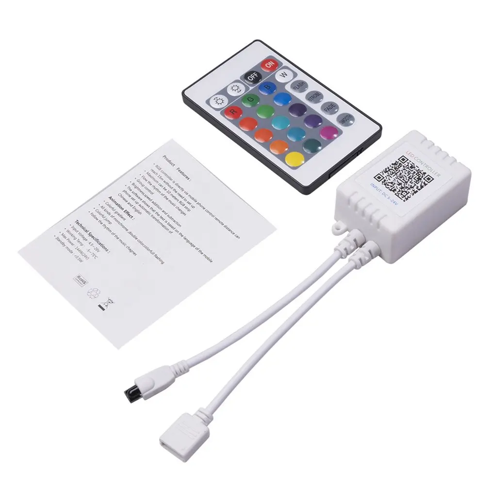 RGB Controller for LED Strip Lights DC5-24V WiFi / Remote Control for SMD5050 2835, Works with Alexa and Google Home
RGB Controller for LED Strip Lights DC5-24V WiFi / Remote Control for SMD5050 2835, Works with Alexa and Google Home