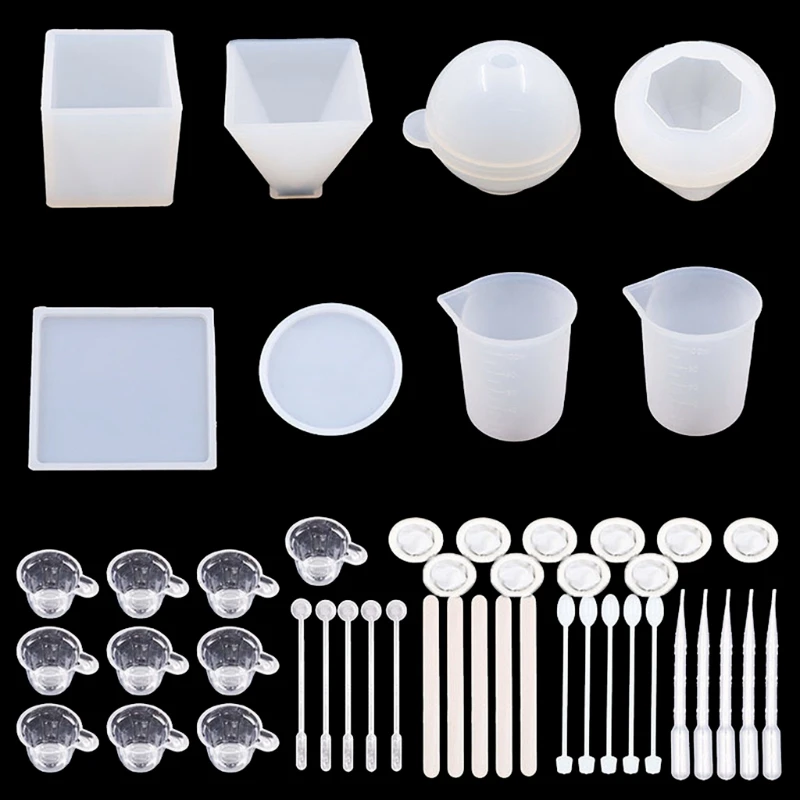 1 Set Pyramid Cube Sphere Diamond Cone Measuring Cup Crystal Epoxy Resin Mold Pendant Ornaments Casting Silicone Mould DIY
1 Set Pyramid Cube Sphere Diamond Cone Measuring Cup Crystal Epoxy Resin Mold Pendant Ornaments Casting Silicone Mould DIY